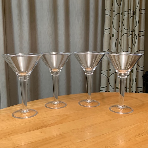 Dining Set Of 4 New Tall Outdoor Martini Glassessuper Thick Clear
